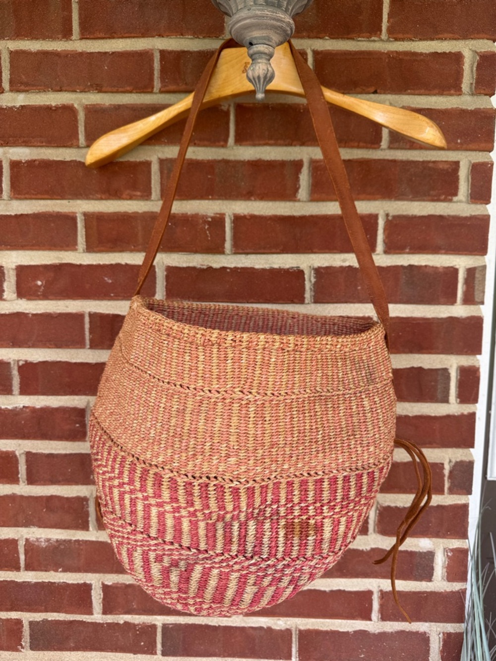Woven Sisal Market Tote Bag Boho Kenyan Kiondo Basket Purse Eclectric Coastal - Picture 2 of 16